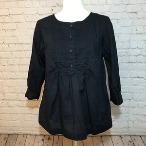 Navy Blue Peasant Blouse